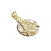 Load image into Gallery viewer, 10k yellow Gold Freemason Masonic Pendant charm gift religious jewelry 2.8g