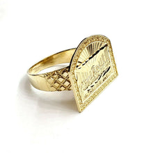 Load image into Gallery viewer, 10k yellow gold last supper religious men's Ring diamond cut jewelry Size 9.5