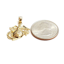 Load image into Gallery viewer, 14k yellow gold US Marine Corps Emblem pendant charm Fine Jewelry men women 3.1g