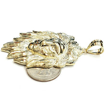 Load image into Gallery viewer, New 10k yellow solid Gold lion head face zodiac Pendant charm fine jewelry 17.3g