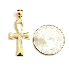 Load image into Gallery viewer, 10k yellow gold Egyptian ankh cross pendant charm fine religious jewelry 1.9g