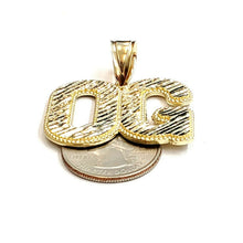 Load image into Gallery viewer, 10k yellow Gold OG original gangster word Pendant diamond cut fine jewelry 6.7g