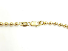 Load image into Gallery viewer, New 10K yellow gold 3mm ball bead chain polished Necklace fine jewelry 15.4g 24"