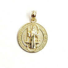 Load image into Gallery viewer, New 10k yellow gold round saint benedict san Benito pendant jewelry 0.58" 1.6g