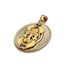 Load image into Gallery viewer, 14k solid 3 color gold cross Pendant charm fine gift religious jewelry unisex 2g