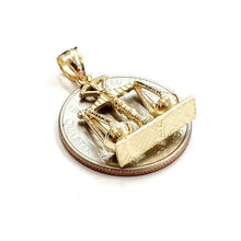 Load image into Gallery viewer, 14k yellow Gold 3D libra zodiac sign Pendant scale charm fine gift jewelry 4.4g