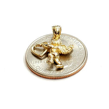 Load image into Gallery viewer, New 14k yellow Gold full body angel heart Pendant charm gift fine jewelry 1.8g