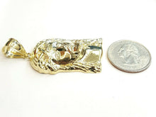Load image into Gallery viewer, 10k yellow gold Jesus face head pendant charm fine gift religious jewelry 7.9g
