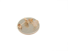 Load image into Gallery viewer, 14k Rose Gold 0.18Ct Round Diamond stud Earrings for women Push Back Fastening