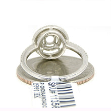 Load image into Gallery viewer, 0.37Ct Natural Diamond 14k White Gold Semi Mount halo Ring round center size 6.5