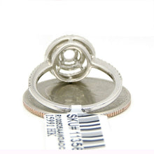 Load image into Gallery viewer, 0.37Ct Natural Diamond 14k White Gold Semi Mount halo Ring round center size 6.5