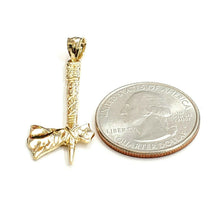 Load image into Gallery viewer, New 14k Yellow Gold Solid 3D AXE Pendant charm outdoor tool fine jewelry 2.8g