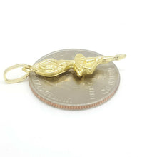 Load image into Gallery viewer, 14k yellow Gold 3D hollow ballerina dancer Pendant gift for her fine jewelry 1g