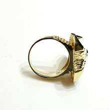 Load image into Gallery viewer, 10k yellow gold ram head Aries zodiac men's Ring diamond cut jewelry Size 9.5