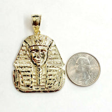 Load image into Gallery viewer, 10k yellow solid Gold Egyptian pharaoh king head Pendant jewelry fine gift 9.7g