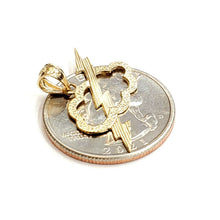 Load image into Gallery viewer, New 14k yellow gold cloud lightning bolt pendant charm gift fine jewelry 1g