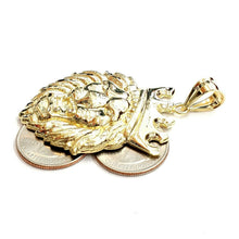 Load image into Gallery viewer, 10k yellow Gold lion head face crown Leo zodiac Pendant charm fine jewelry 12.3g