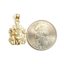 Load image into Gallery viewer, 10k yellow gold Tiny Jesus face head pendant charm fine religious jewelry 1.2g