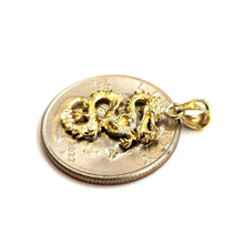 Load image into Gallery viewer, New 14k yellow Gold 3D dragon Pendant charm solid lucky gift fine jewelry 1.5g