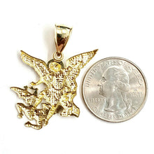Load image into Gallery viewer, New 10k yellow gold saint Michael pendant charm fine religious gift jewelry 3.9g