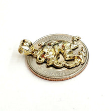 Load image into Gallery viewer, 10k yellow solid Gold Aquarius zodiac astrology Pendant charm fine jewelry 1.6g