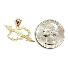 Load image into Gallery viewer, New 14k yellow gold cloud lightning bolt pendant charm gift fine jewelry 1g