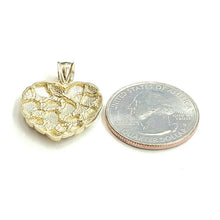 Load image into Gallery viewer, New 10k yellow gold nugget heart pendant charm fine gift for women jewelry 2.6g