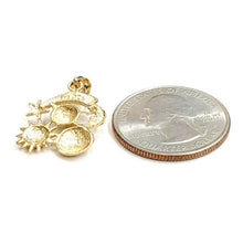 Load image into Gallery viewer, 14k yellow gold sun moon shooting star planets pendant charm fine jewelry 2.1g