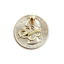 Load image into Gallery viewer, 14k yellow gold Tiny cloud lightning bolt pendant charm gift fine jewelry 0.8g
