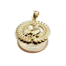 Load image into Gallery viewer, 14k yellow Gold rooster chicken bird Pendant charm diamond cut fine jewelry 3.8g