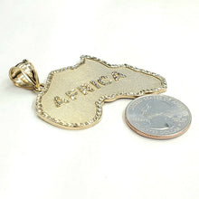 Load image into Gallery viewer, New 10k yellow gold Africa continent outline map pendant charm fine jewelry 11g