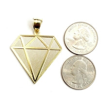 Load image into Gallery viewer, 10k yellow gold diamond shape pendant charm fine gift jewelry diamond cut 5.6g