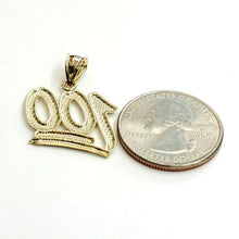 Load image into Gallery viewer, New 10K Solid Yellow Gold Diamond Cut One Hundred 100 Charm Pendant jewelry 2g