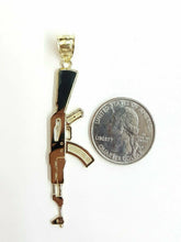 Load image into Gallery viewer, New 10k yellow Gold AK-47 machine gun rifle army Pendant charm fine jewelry 3.6g