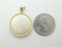 Load image into Gallery viewer, 10k yellow gold round marijuana leaf pendant charm cubic Zirconia 0.97" 4.4g