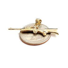 Load image into Gallery viewer, New 14k yellow Gold 3D gun rifle Pendant charm polished fine jewelry gift 3.1g