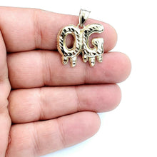 Load image into Gallery viewer, 10k yellow Gold OG original gangster word Pendant diamond cut fine jewelry 3.4g