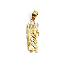 Load image into Gallery viewer, New 14k solid Gold two tone saint Jude juda Pendant charm fine gift jewelry 0.9g