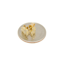 Load image into Gallery viewer, 14k yellow Gold 0.16Ct Round Diamond flower stud Earrings Push Back Fastening