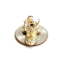 Load image into Gallery viewer, 14k yellow Gold deer buck male head Hunting Pendant charm gift jewelry 4.3g
