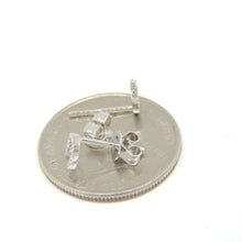 Load image into Gallery viewer, 14k white Gold 0.06Ct Diamond horseshoe stud Earrings gift Push Back Fastening