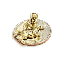Load image into Gallery viewer, 10k yellow solid Gold Sagittarius Archer Zodiac Sign Pendant fine jewelry 1.4g