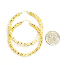 Load image into Gallery viewer, New 10K yellow Gold 2.25" 3.3mm Turkish hoop Earrings Round fine jewelry 8.1g