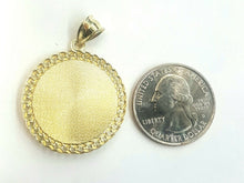 Load image into Gallery viewer, 10k yellow gold round marijuana leaf pendant charm cubic Zirconia 1.18" 6.6g