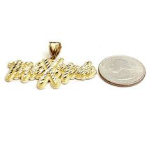 Load image into Gallery viewer, 10k yellow Gold Triple X Mode word Pendant charm diamond cut fine jewelry 7.2g