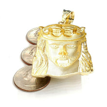 Load image into Gallery viewer, 10k yellow gold Jesus face crown head pendant charm fine religious jewelry 19.8g