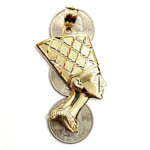 Load image into Gallery viewer, 10k solid yellow Gold Egyptian queen Nefertiti head Pendant fine jewelry 7.1g