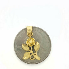 Load image into Gallery viewer, New 14k yellow solid Gold flower Pendant charm gift fine jewelry for female 1.5g