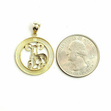 Load image into Gallery viewer, 10k yellow solid Gold round Ram Aries Zodiac Sign Pendant fine jewelry 2.4g