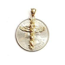 Load image into Gallery viewer, New 14k yellow gold solid Alaska Totem pole Mythology pendant fine jewelry 2.6g